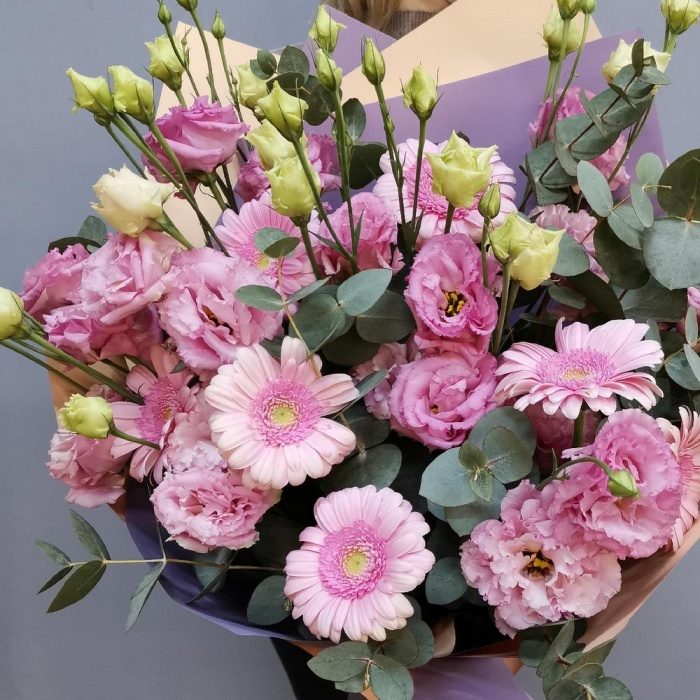 Букет с эустомой и другими цветами, фото 5